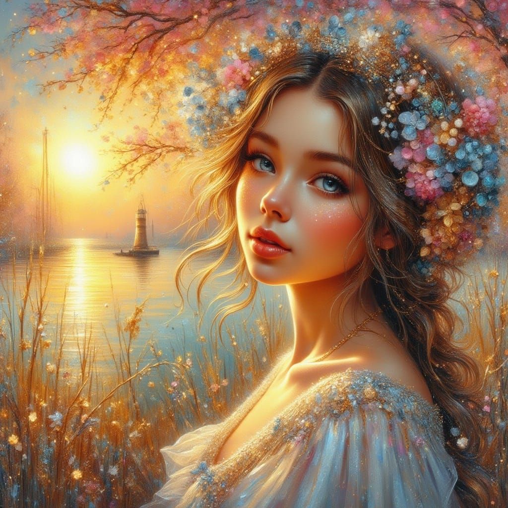 Candid girl freely wandering