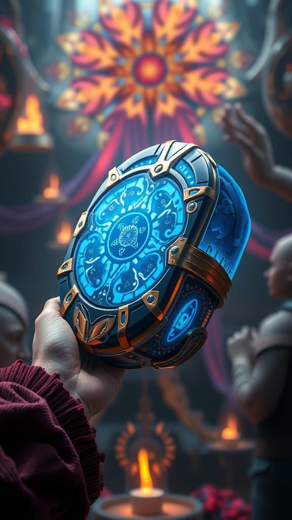 Cyberpunk Blessing Device in a Fantastical Aesthetic