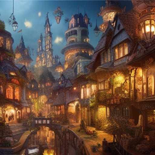 Enchanting Fairy Town: A Digital Matte Painting