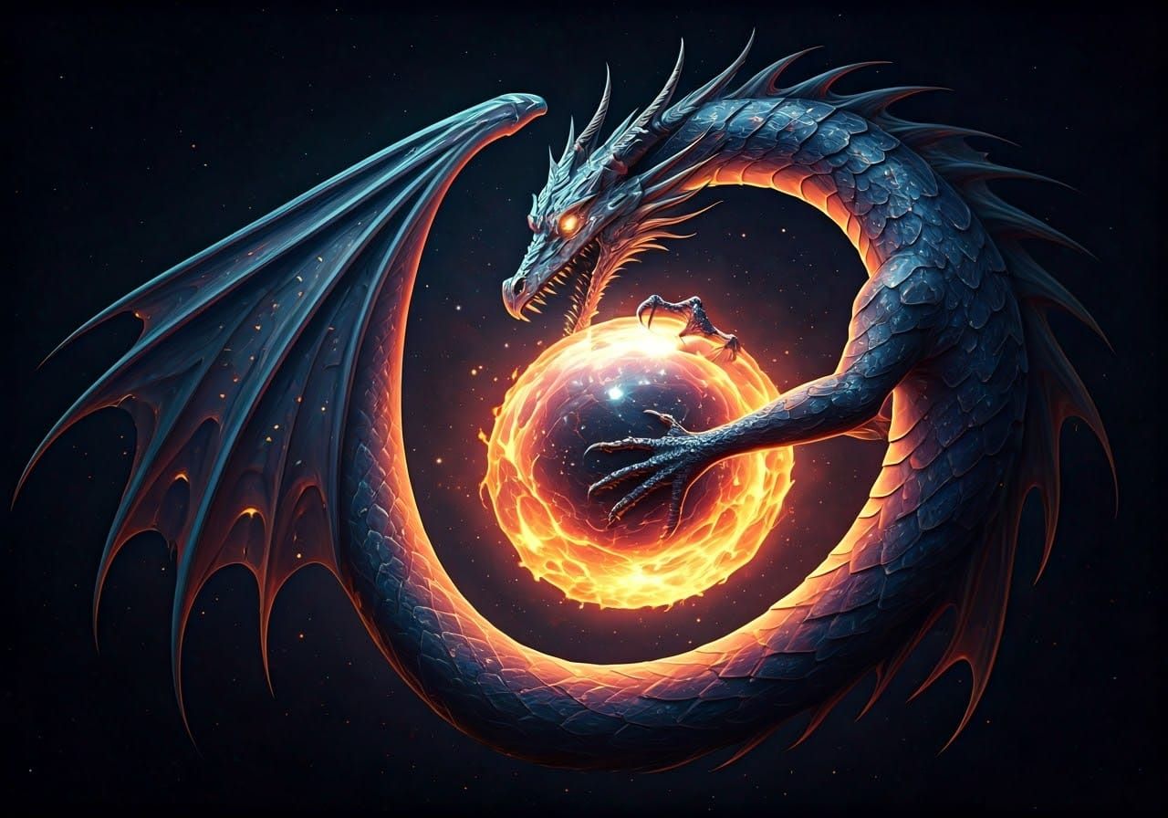 Celestial Dragon of Mythic Grandeur, Iridescent Scales, and ...