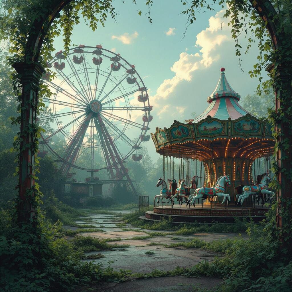 Abandoned Amusement Park Reclaimed by Nature