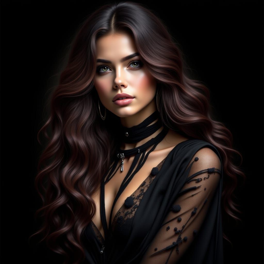 Elegant Woman in Gothic Style Portrait