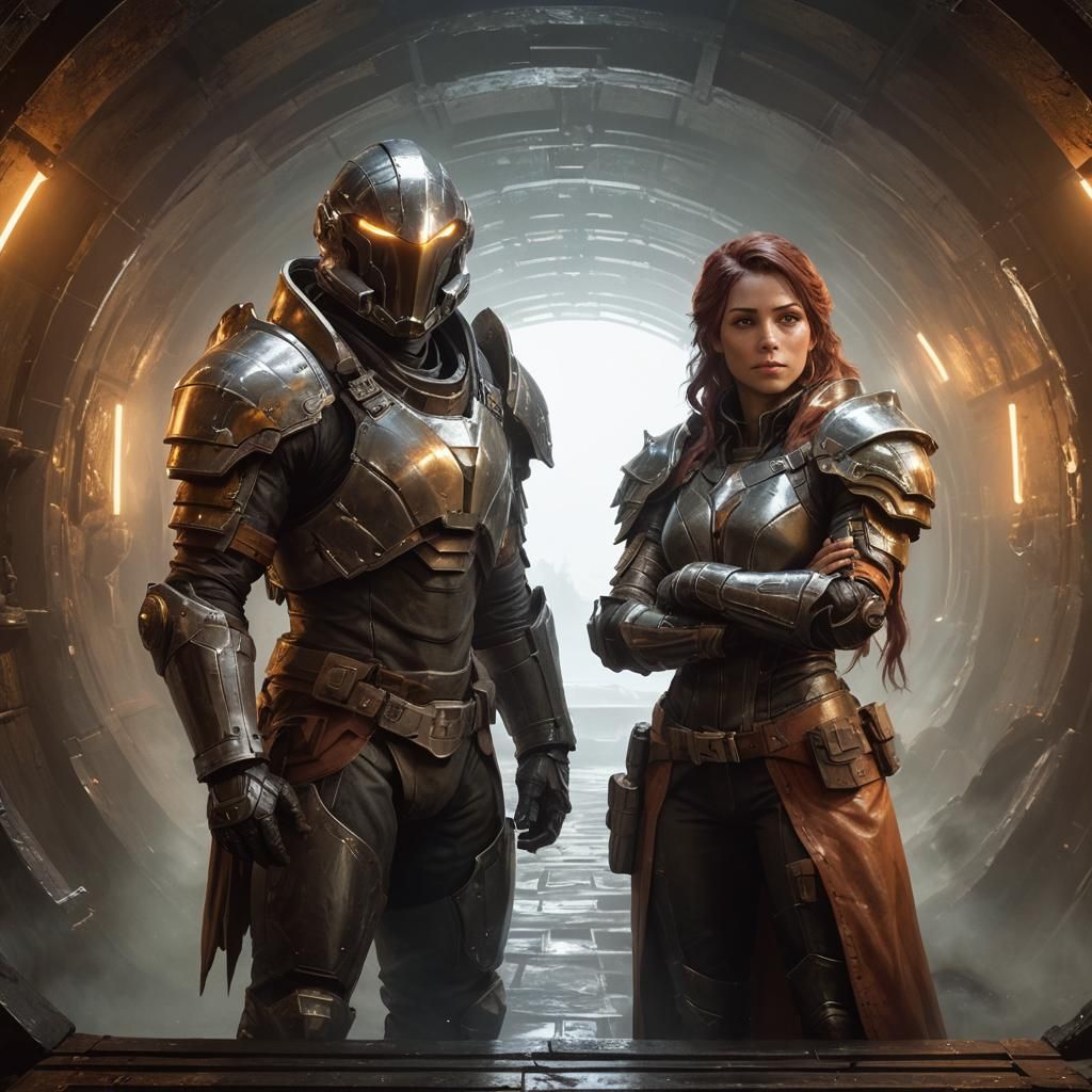 (masterpiece, genre-blending, high fantasy sci-fi:1.3), a co...