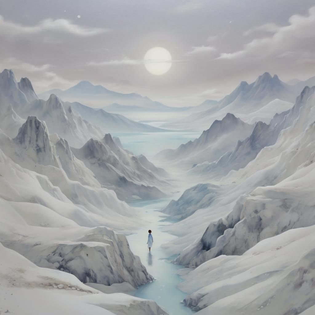 Ethereal Distant Landscape in Pastel Colors