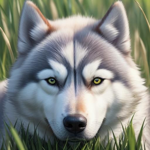 Siberian Husky Portrait in Golden Hour Light