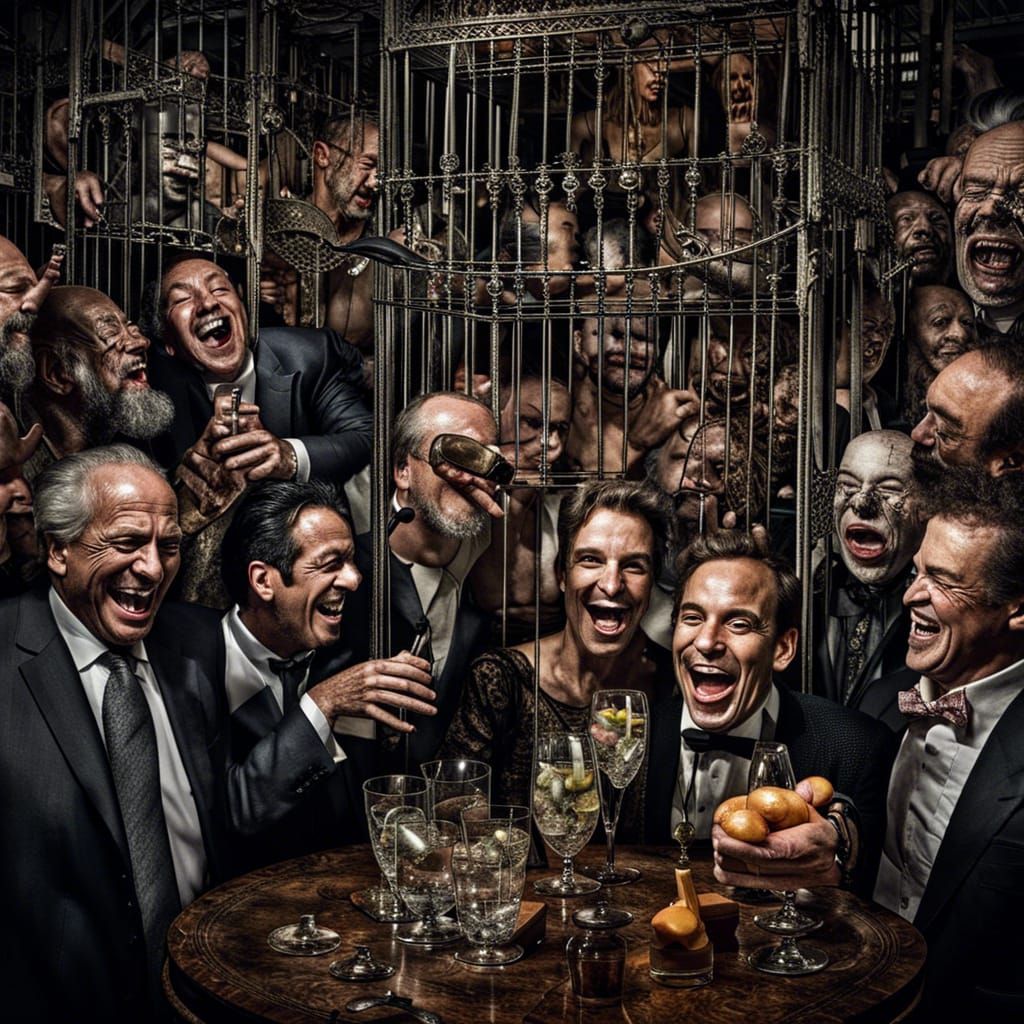 Grotesque Billionaires' Party: A Dark Vision