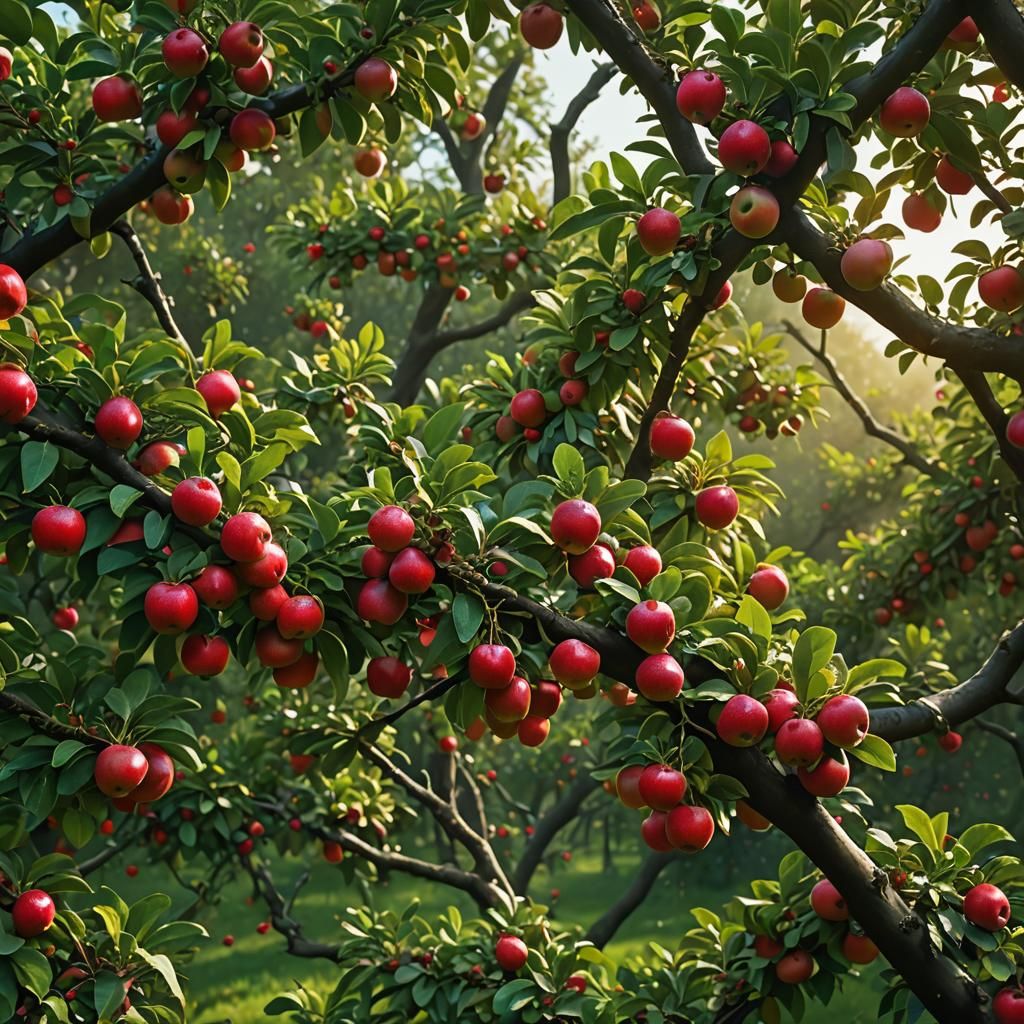 Honeyed Apples in Eden: A Photorealistic Render