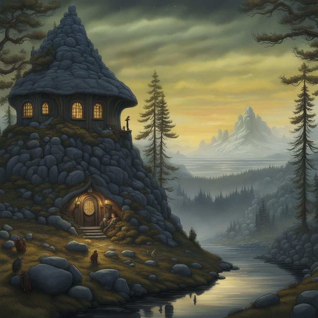Scandinavian Folklore Skogsrå Vittra: Detailed Matte Paintin...