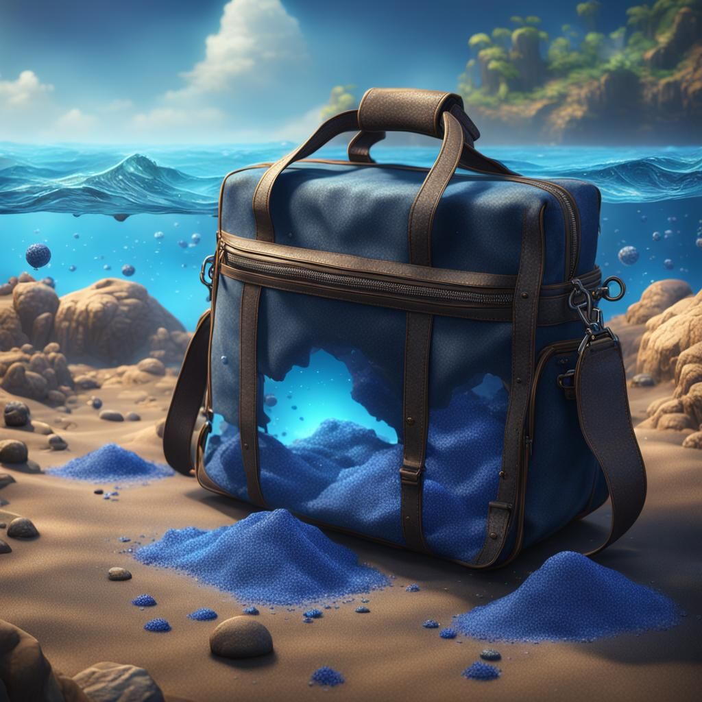 Bag of Blue Sand Underwater: Fantasy Concept Art