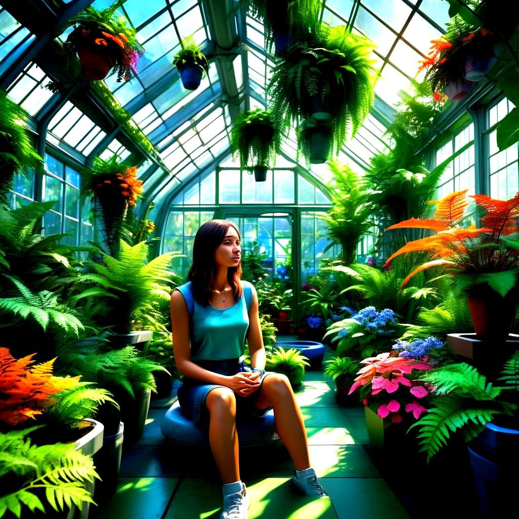 Utopian Greenhouse Interior: Realistic Photographic 3D Rende...