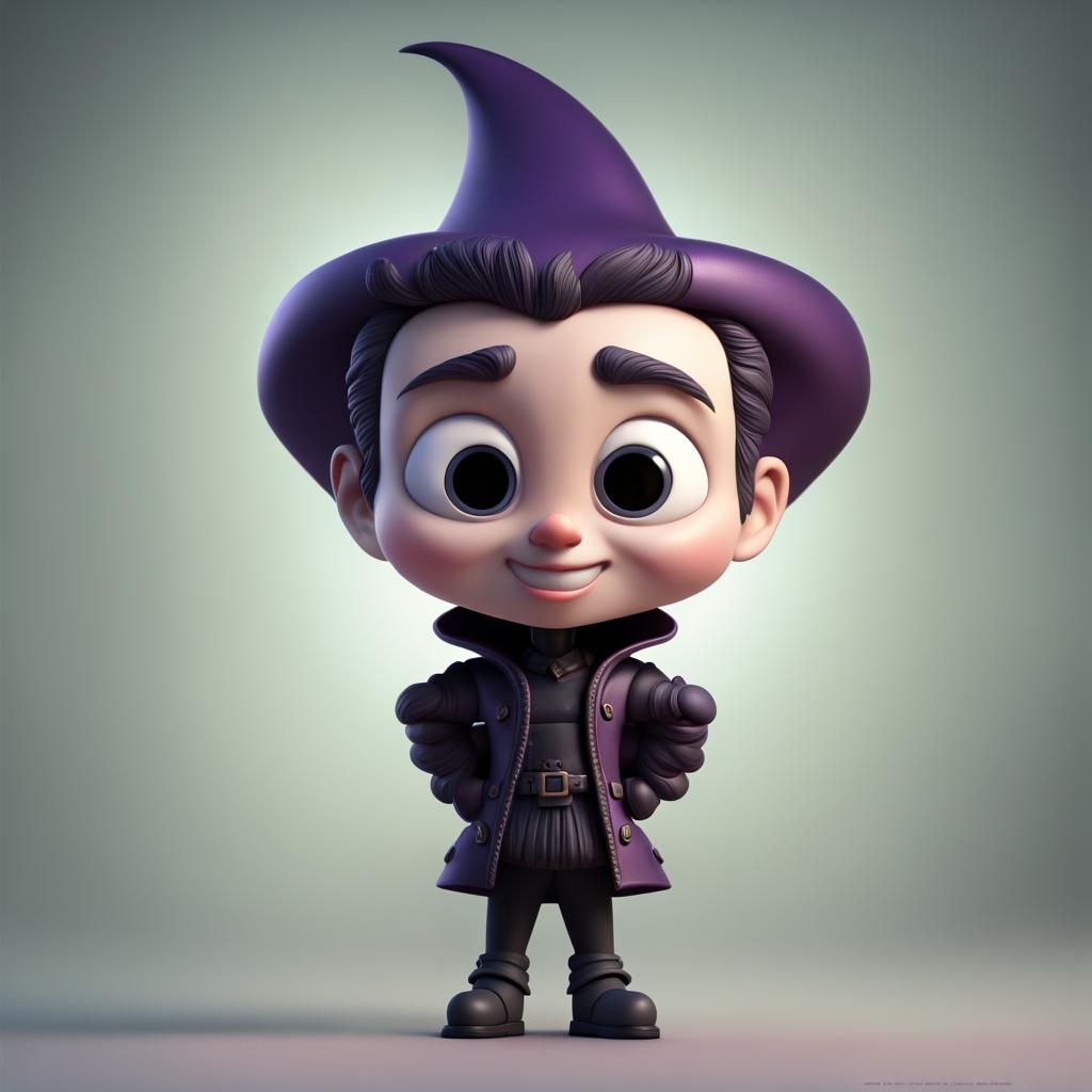 Gothic Bobblehead Ornament in Pixar-Style 3D Art