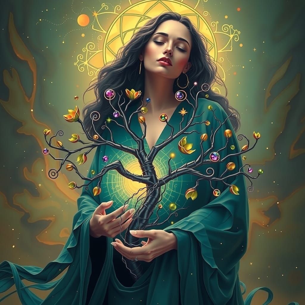 Mystical Tree of Life Radiates Ethereal Light