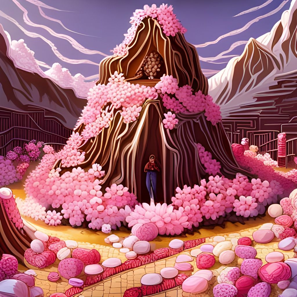 Hyperdetailed Fantasy Mountain of Sweets