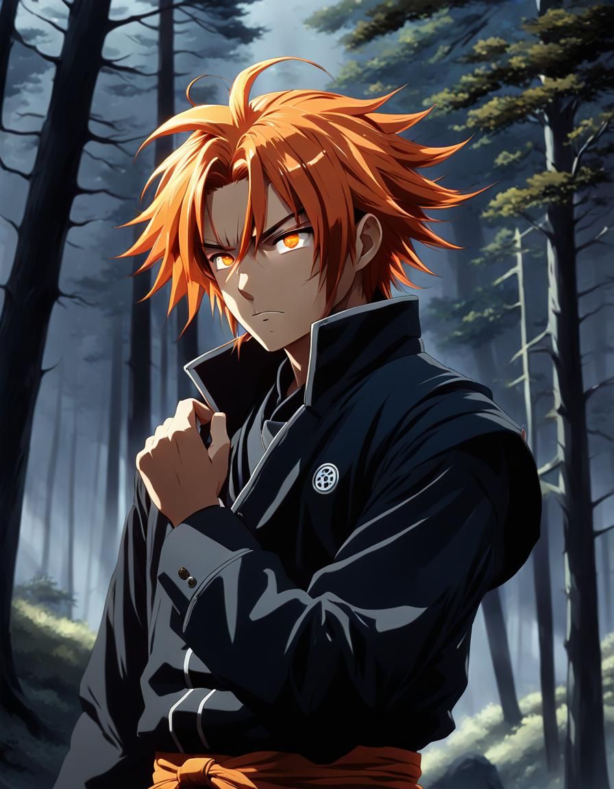 Pain (Nagato) in Anime Style with Stark Lighting