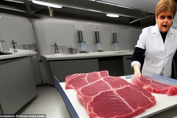 Nicola Sturgeon Mishandling Meat in Threatening Lab
