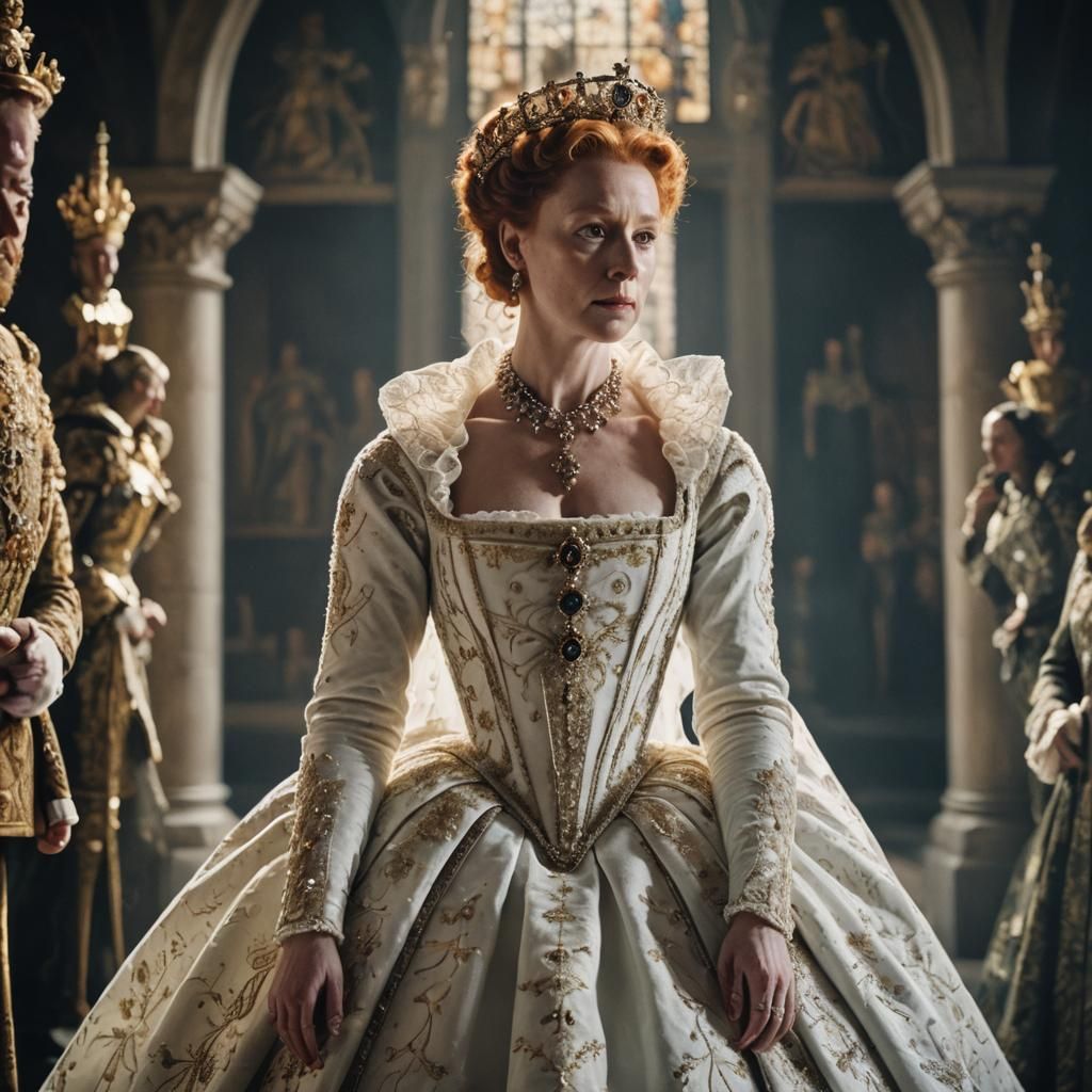 Queen Elizabeth I in Coronation Gown: Cinematic Still
