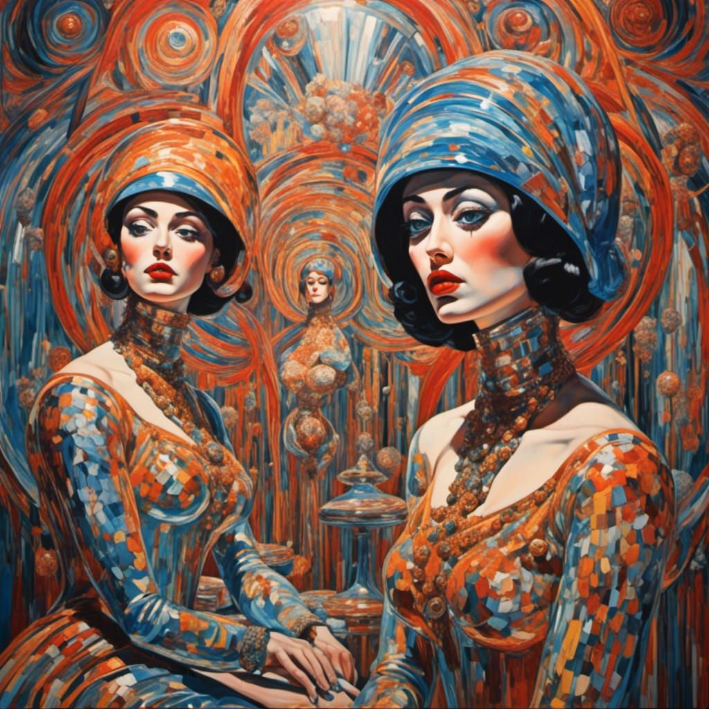 Mirrored Reflections of Psychedelic Beauty