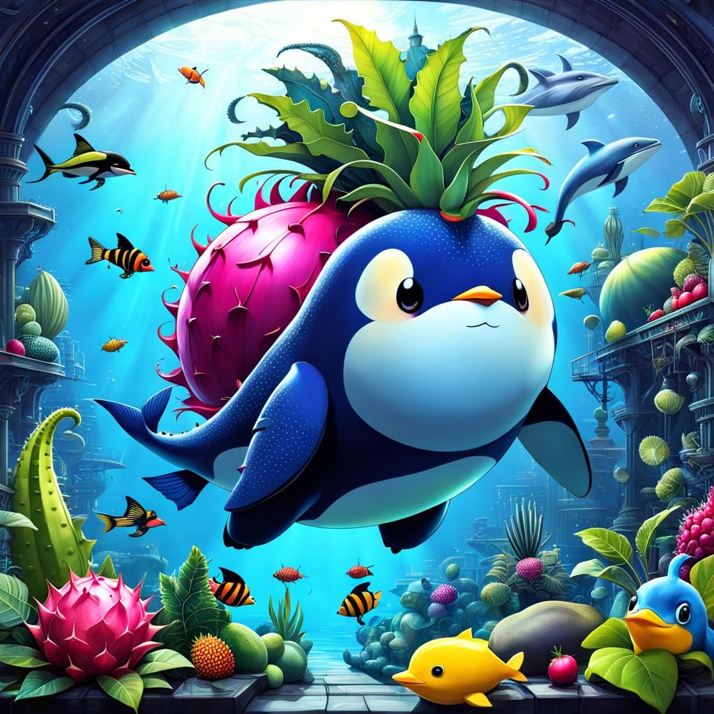 Surreal Hybrid Vegetables in Steampunk Anime Style