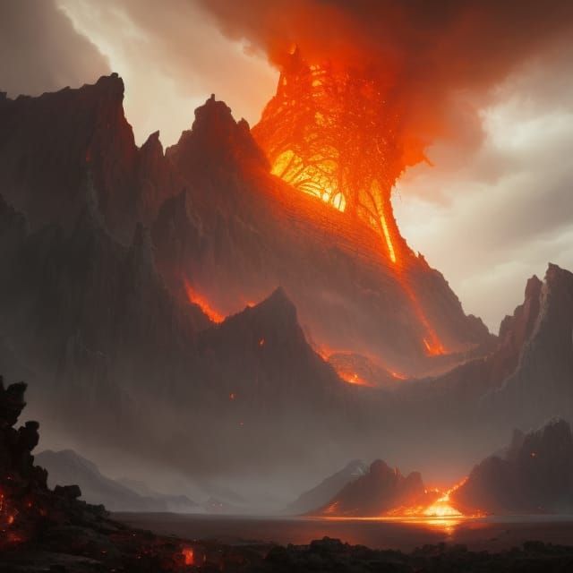 Epic Dragon Lair Inside a Giant Volcano