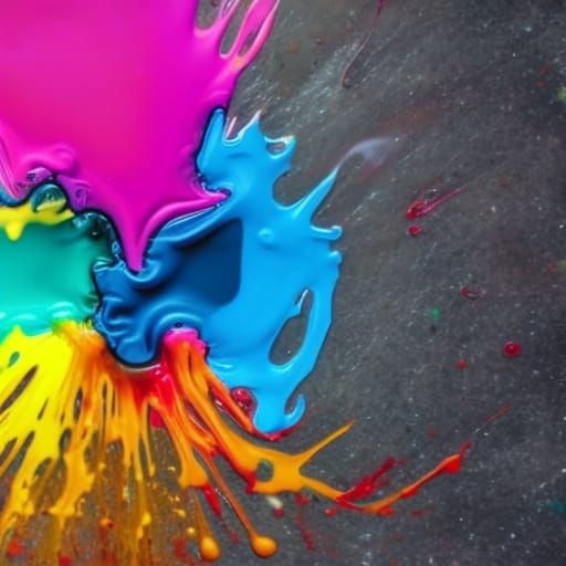 Colorful Fluid Splash Art from Beakers