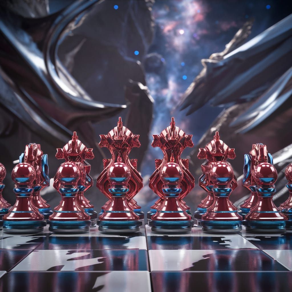 Futuristic Space Chess Game in 8K Resolution