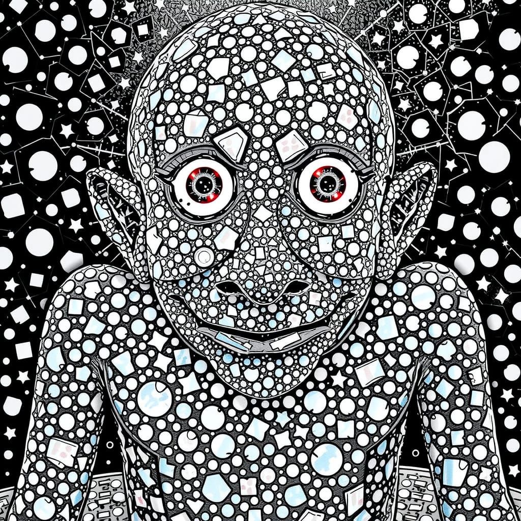 Ice Cream Man in Cyberpunk Neon Attire