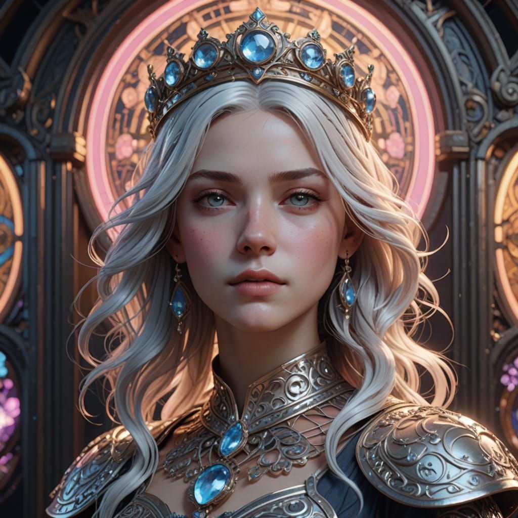 Ethereal Girl in Art Nouveau Splendor