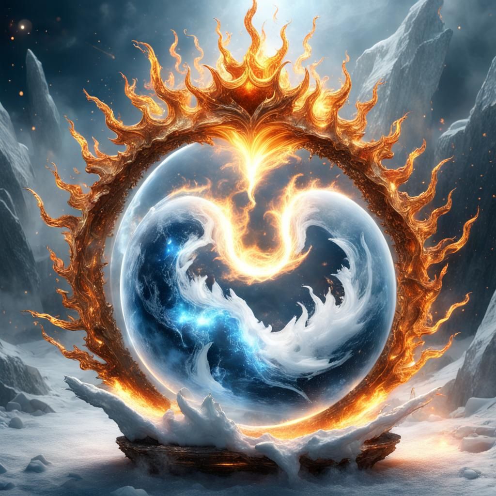 Fiery Ice Yin Yang in Moonbeams