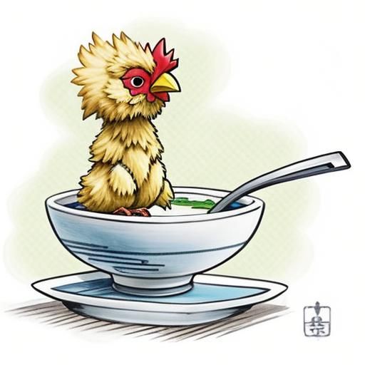 Anime Style Cartoon Chicken Drawing