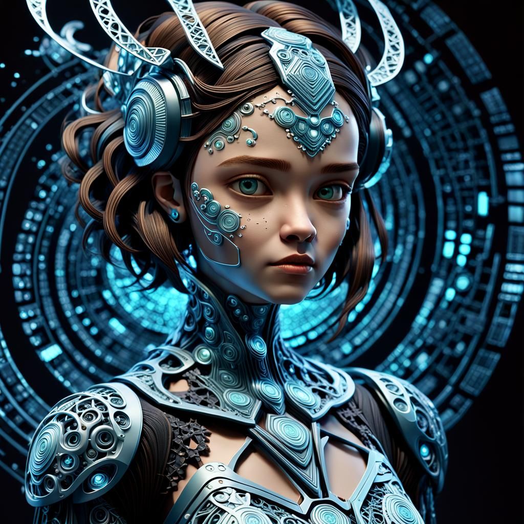 portrait of character  transformed into internet avatars