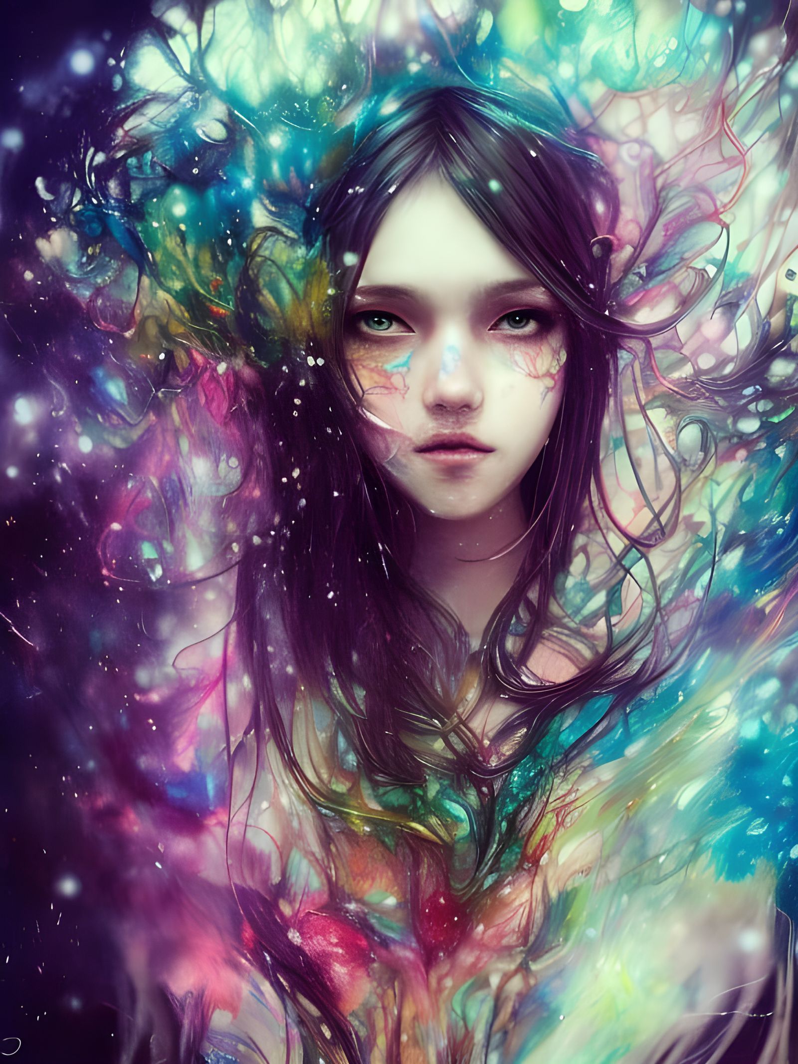 Magical Cosmic Rainbowscape Digital Illustration