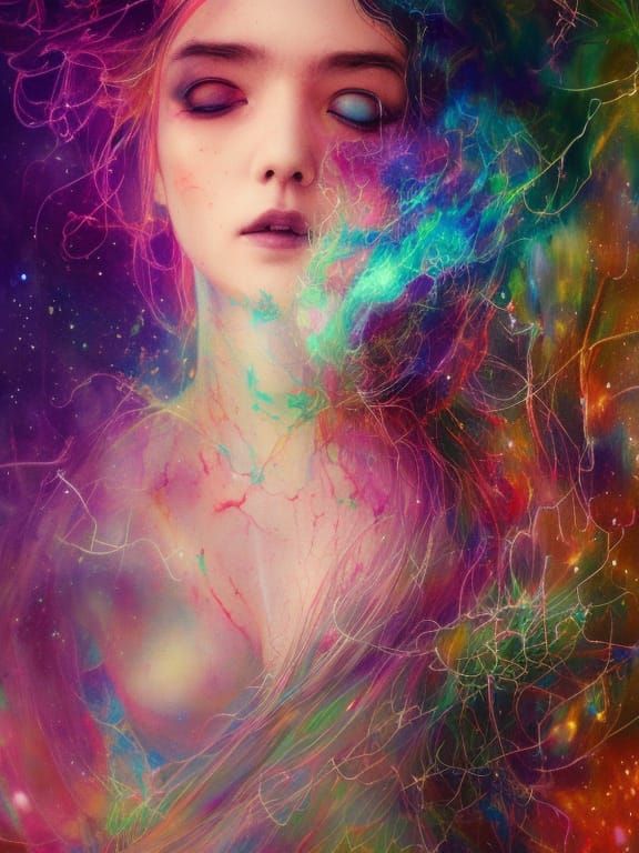 Magical Cosmic Rainbowscape in Digital Illustration Style