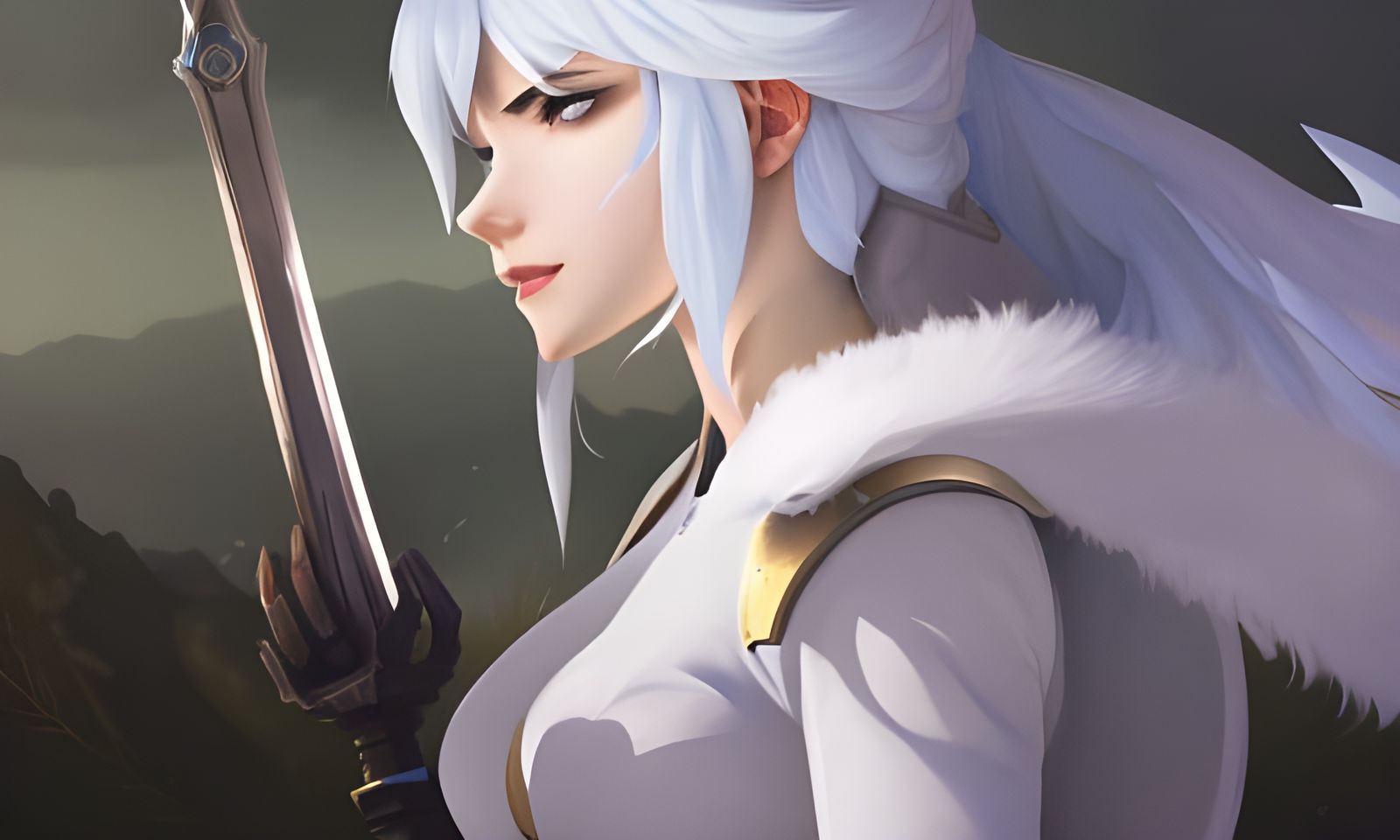 Weiss Schnee Portrait in Art Nouveau Style