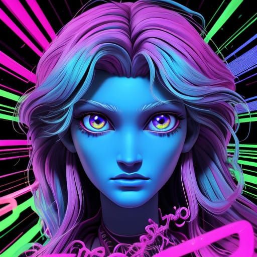 Ethereal Aquarius: A Neon Cosmos Beyond Reality