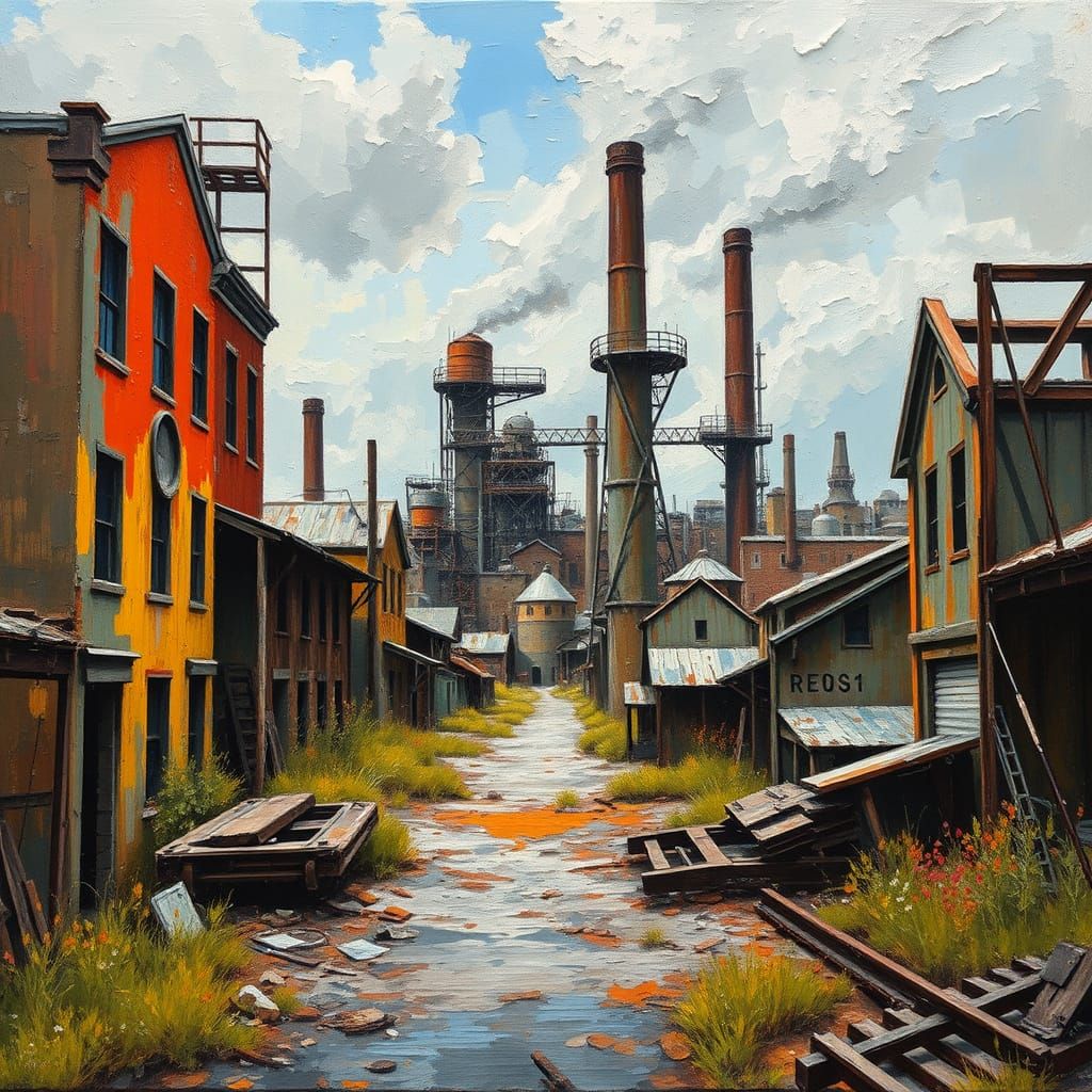 Abandoned Industrial Town: Abstract American Art