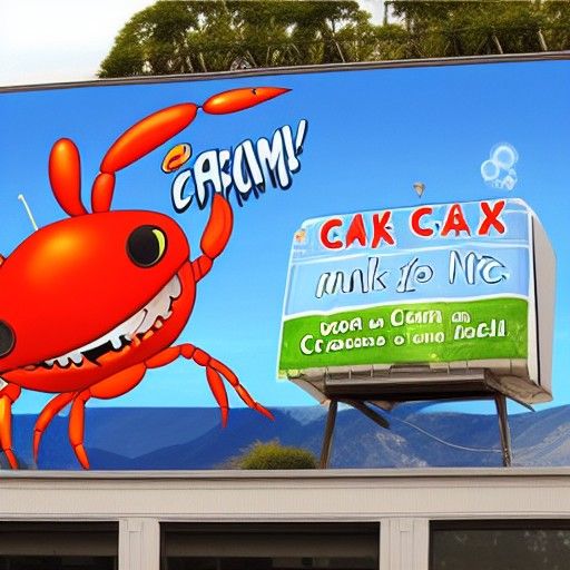 Cartoon Crab Promotes Crab Milk on Billboard
