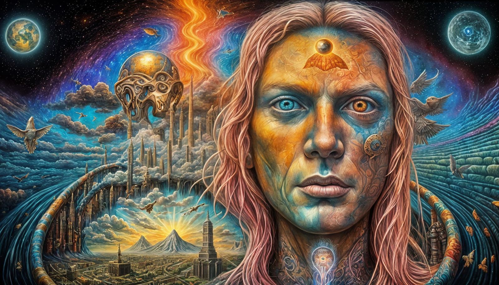 Surreal Tribute to Pink Floyd in Mixed Media