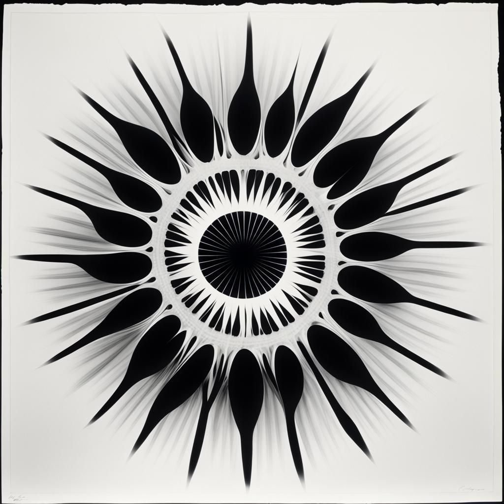 Abstract Black and White Photogram Art