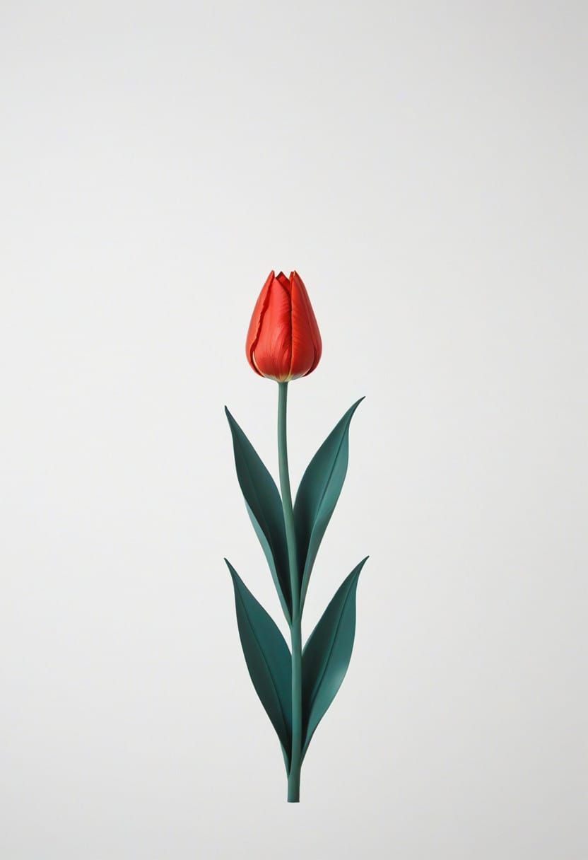 Tulip Design in Turkish Motif on Marbled Paper