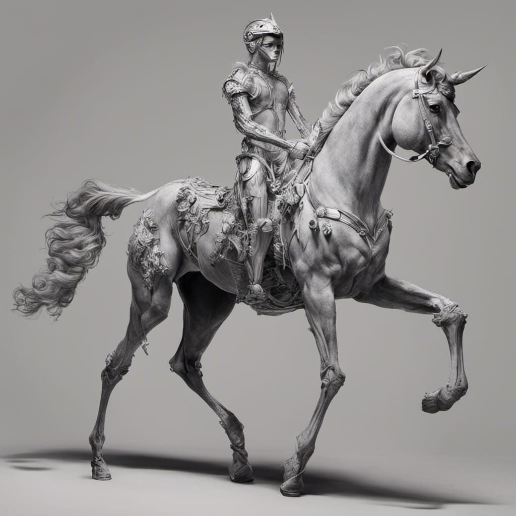 Statue - Rider on prancing horse