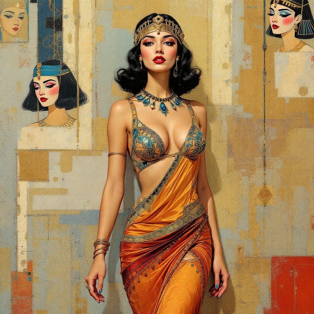 Dreamlike Queen of the Night in Fiberchrome Style