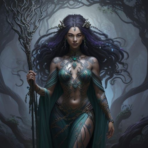 Earth Genasi Druidess Embodied by Nature