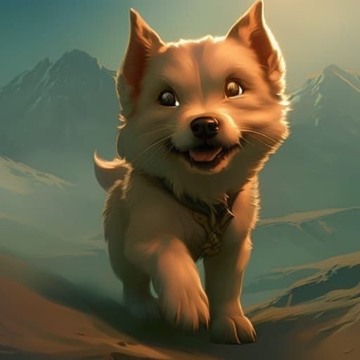 Cute Puppy: Hyperdetailed Digital Art