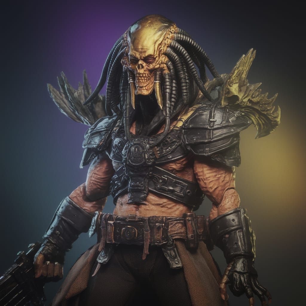 Vintage Sci-Fi Action Figure Box Art: Alien vs Predator Show...