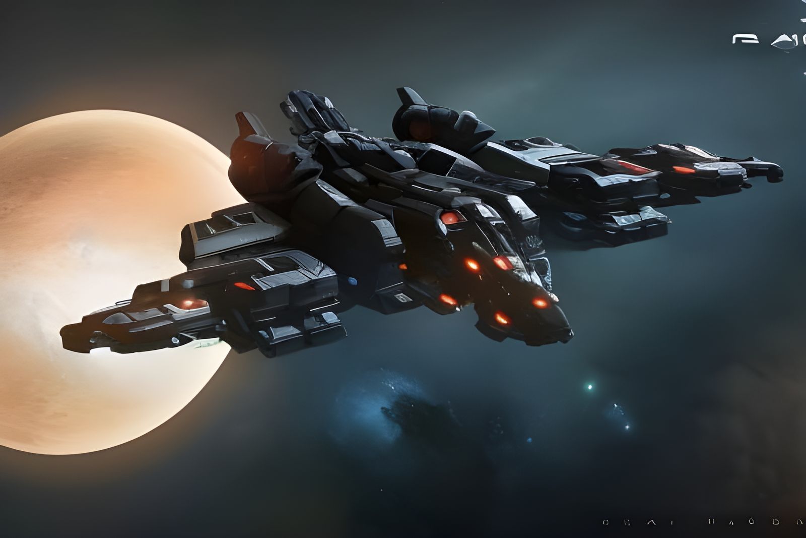Halo-Inspired UNSC Warship in Deep Space Concept Art