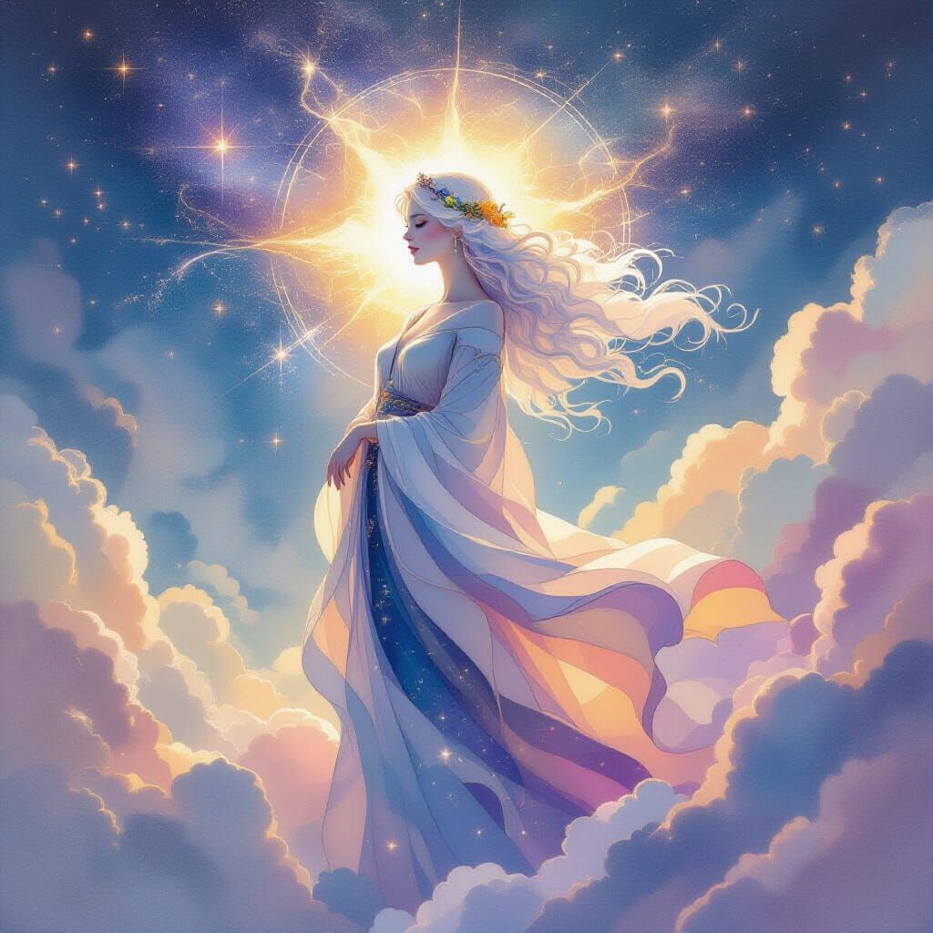 Ethereal Celestial Being of Stardust and Nebulae