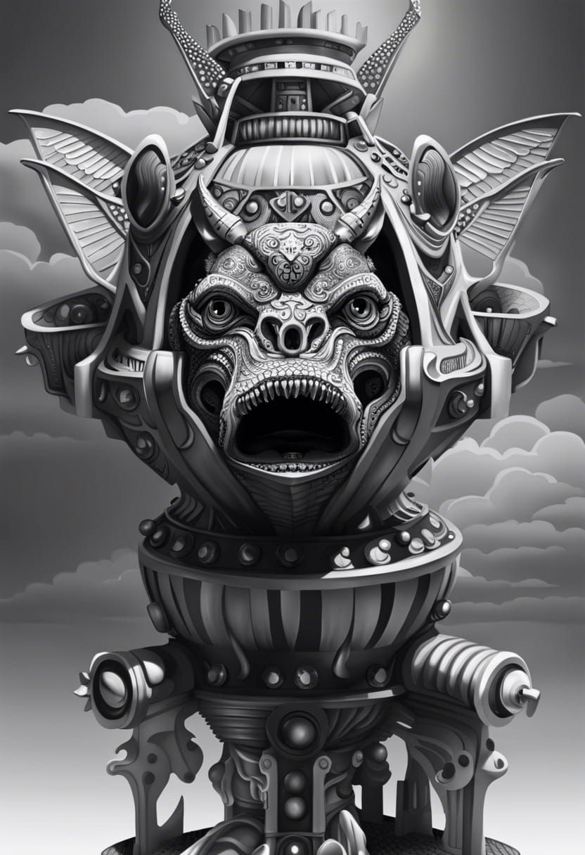 Mechanical Space Gargoyle on Flagship in Digital Art