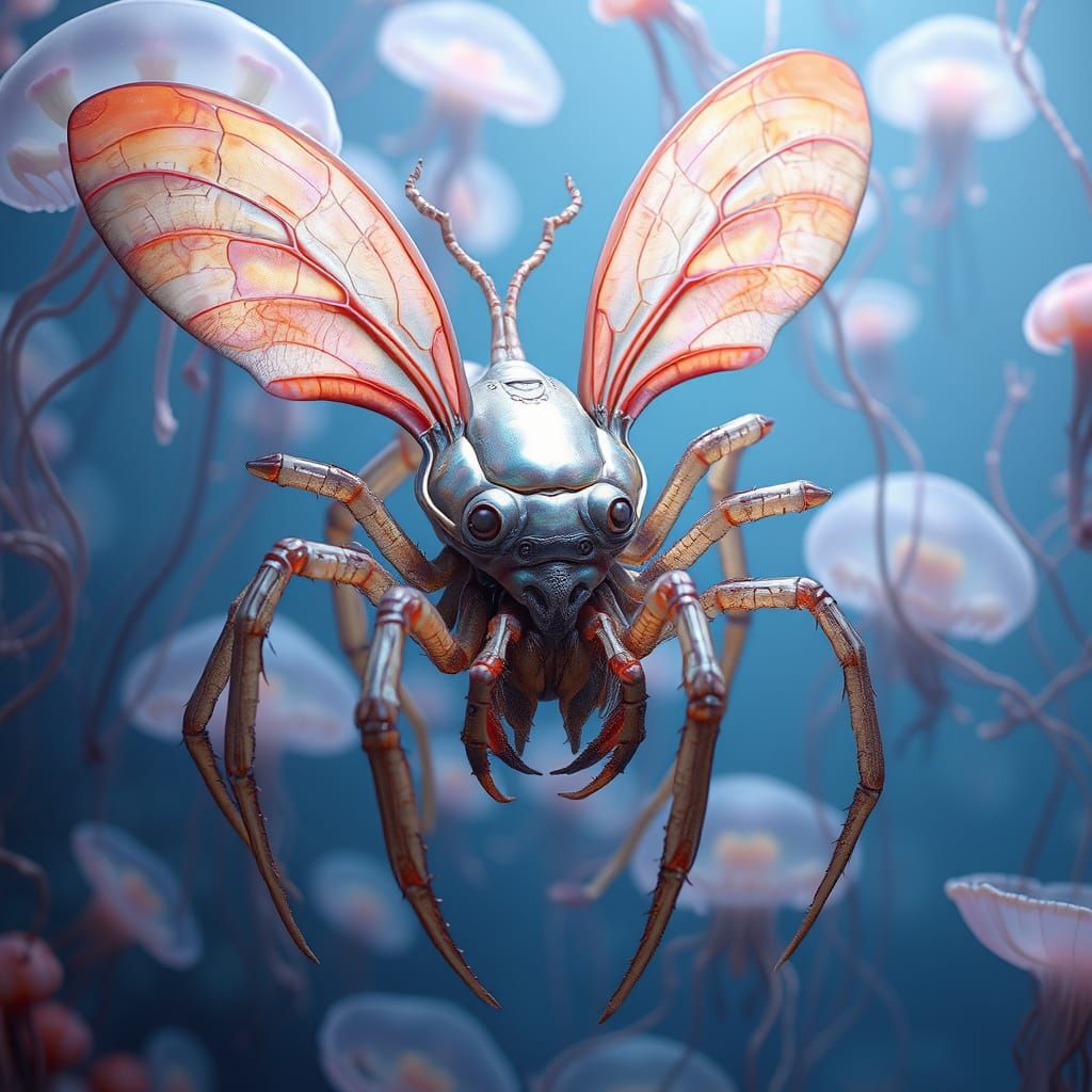 Surrealist Spider Goddess Emerges from Dreamlike Underwater ...