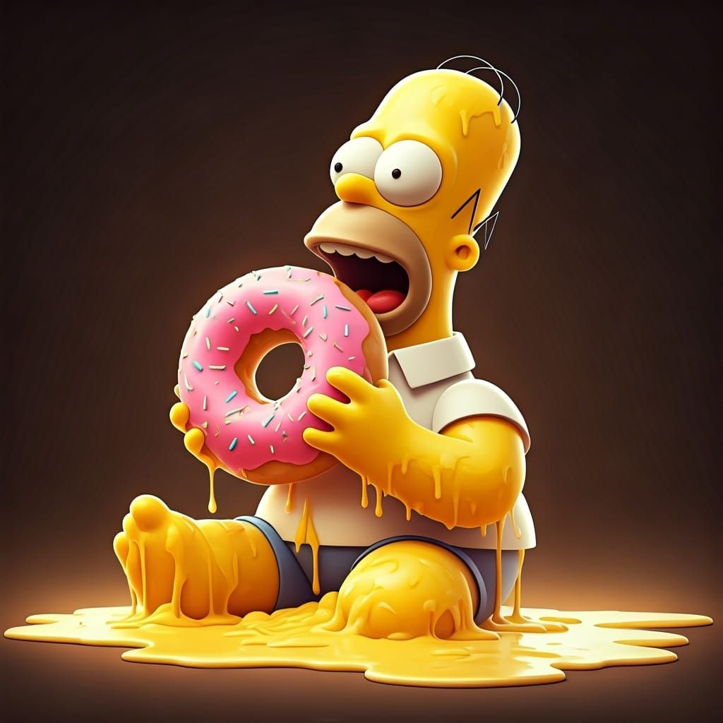 Homer Simpson Ice Cream Donut Dream in 3D