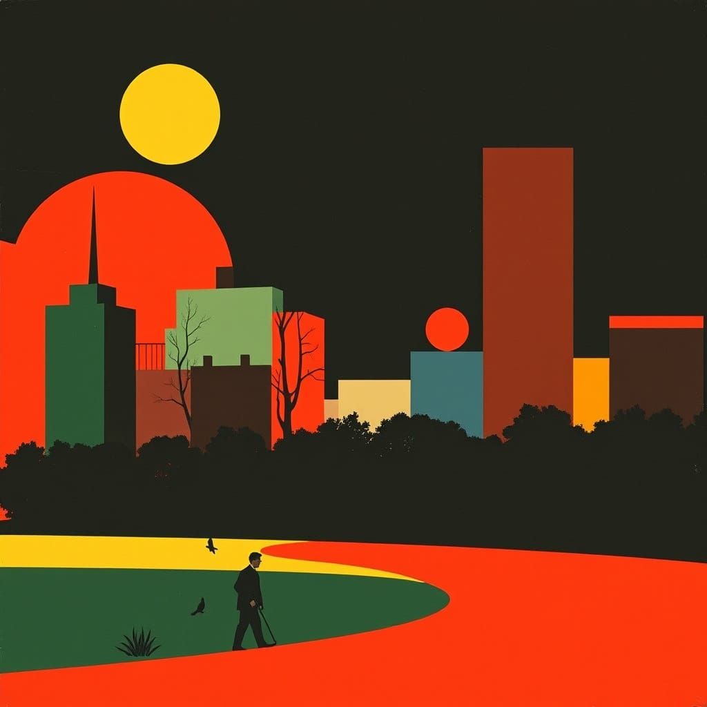 Abstract Bodyscape in 1940s Isotype Infographic Style